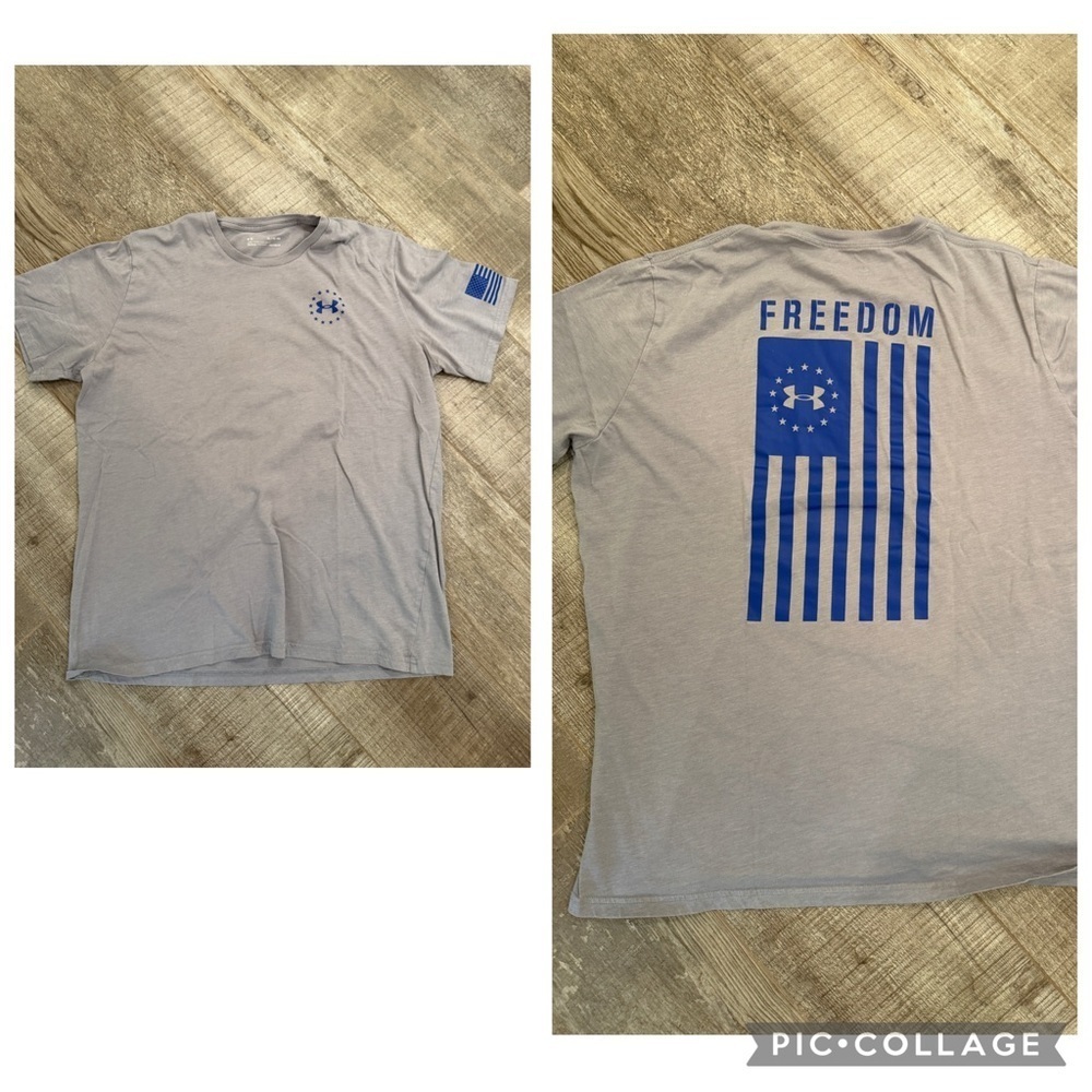 Under Armour Gray Freedom Graphic T-Shirt size XL